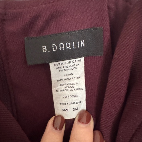 B Darlin Burgundy Strappy Midi Dress - Picture 3 of 3